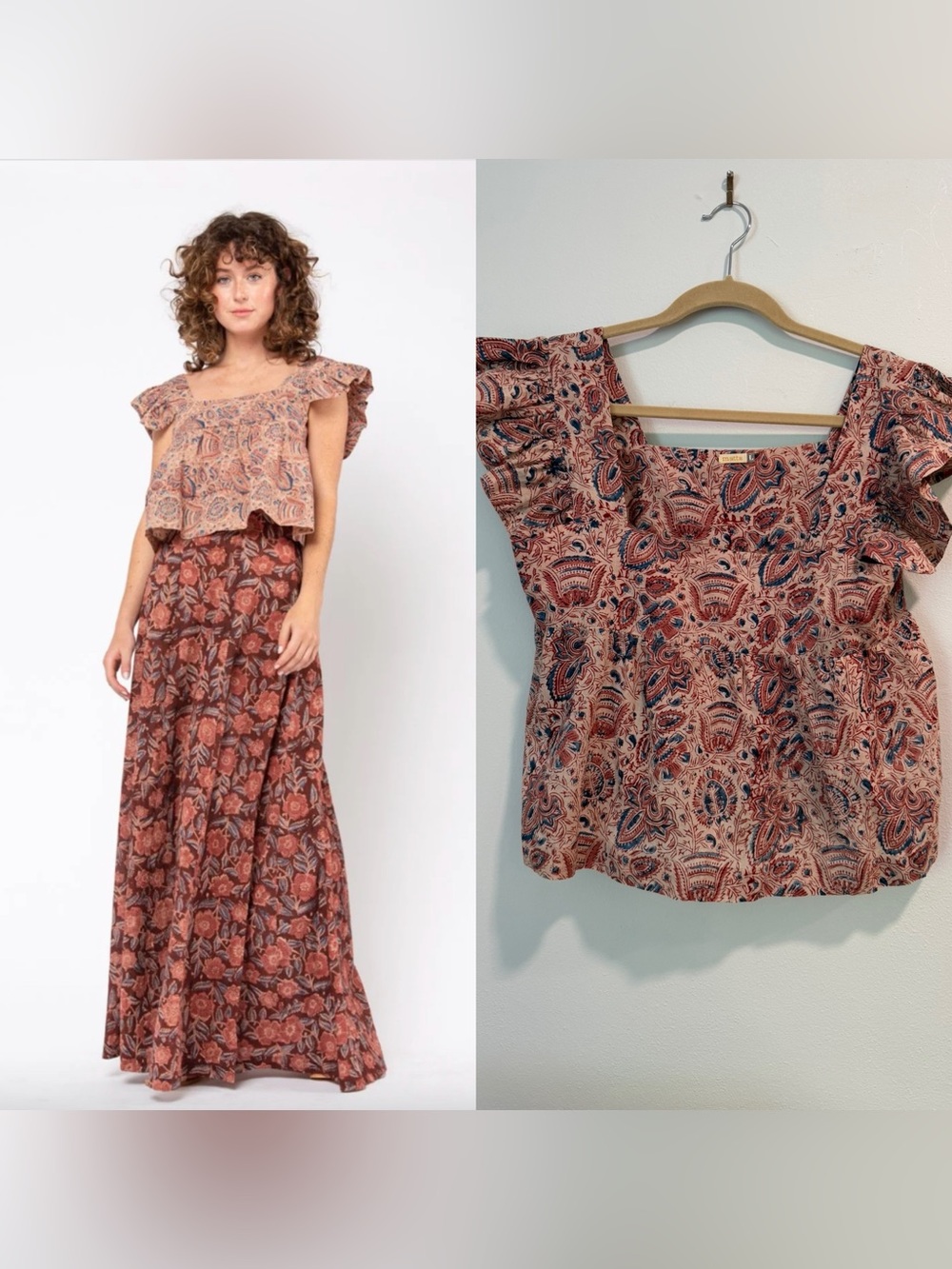 $225 Matta tabi kalamkari top size L